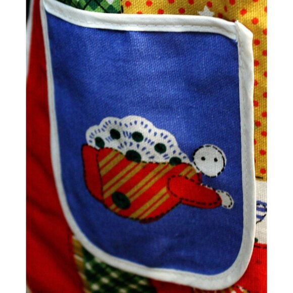 Country Christmas Kitchen Full Apron Pockets Angel Star Bell Light Unitex Int'l - Picture 5 of 10